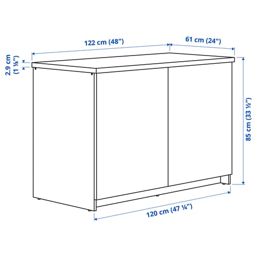 KNOXHULT Base cabinet with doors, white, 120x85 cm