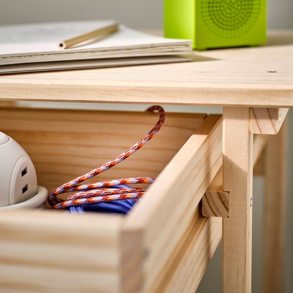KRONÖREN Bedside table, pine, 39x32x55 cm