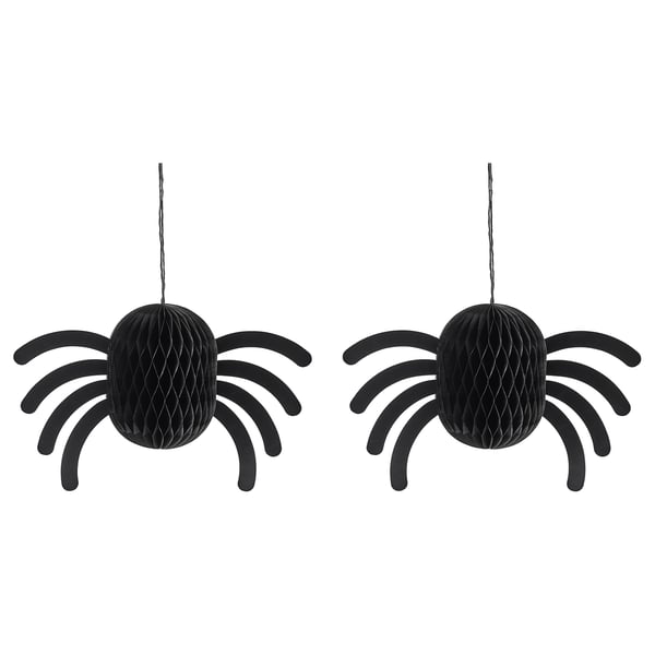 KUSTFYR Hanging decoration, spider black, 18 cm