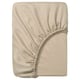 LÄKEVÄNDEROT fitted sheet, beige, 100% lyocell, smooth, diamond pattern.