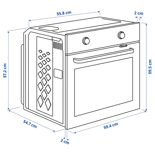 Illustration with measurements for the product: LAGAN.