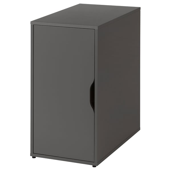 LAGKAPTEN: modern grey desk, rectangular with single door, sleek design, easy access handle.