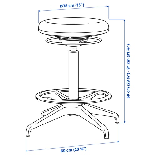 Illustration with measurements for the product: LIDKULLEN.