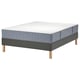 LYNGÖR Divan bed, Vågstranda extra firm/light blue dark grey, 180x200 cm