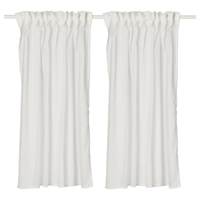 MATILDA Sheer curtains, 1 pair, white/with heading tape, 145x160 cm