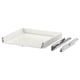 MAXIMERA white drawer, metal runners, smooth edges, minimalist design.