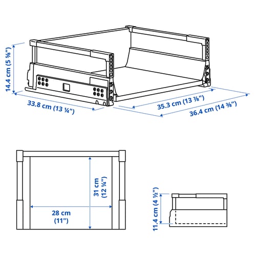 MAXIMERA Drawer, medium, white, 40x37 cm