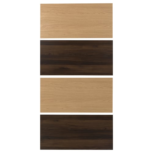 MEHAMN panels, double-sided, light and dark wood, rectangular.