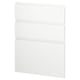 A white METOD kitchen drawer front with minimalist design and integrated handles.