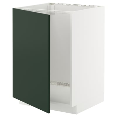 METOD kitchen cabinet, white & green, modern minimalist design, flat surfaces, sturdy frame.