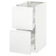 White METOD kitchen unit with two drawers, modern minimalist design.