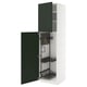 METOD kitchen cabinet with green doors and pull-out shelves.