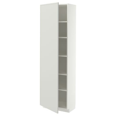 METOD High cabinet with shelves, white/Aspudden light grey, 60x37x200 cm