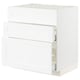 A white METOD kitchen cabinet with two drawers, featuring a sleek, modern design.