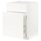 White METOD kitchen cabinet with veddinge smooth fronts, clean lines, sturdy fiberboard and steel.