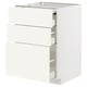 White METOD kitchen cabinet with multiple drawers in modern design.