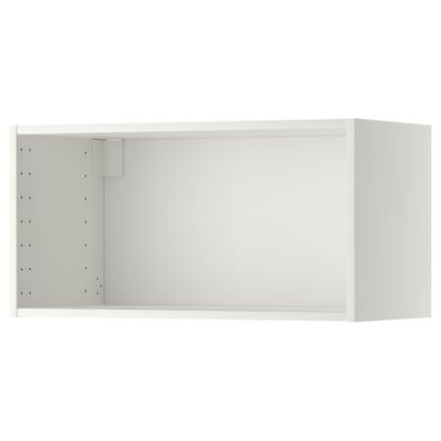 White METOD wall cabinet, modern design with perforated side panel.