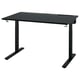 MITTZON black height-adjustable desk with wood top & metal legs