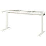 MITTZON white adjustable desk frame, minimalist design with powder-coated steel, ready for tabletop.