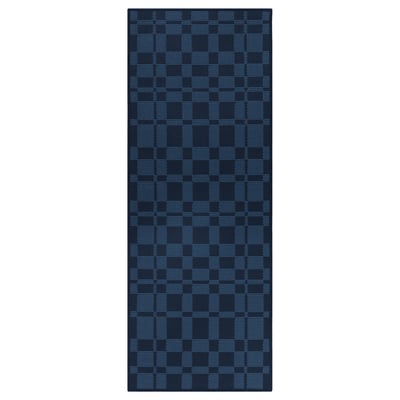NATTÅG bath mat, black, rectangular, grid pattern, recycled polyester.