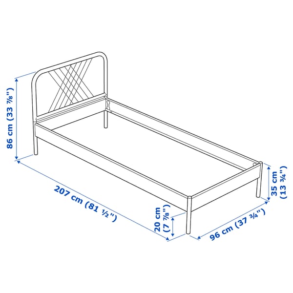 Illustration with measurements for the product: NESTTUN.