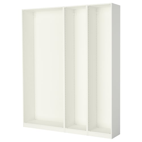 PAX: white wardrobe frames. Modern, minimalist design. Great for small spaces.