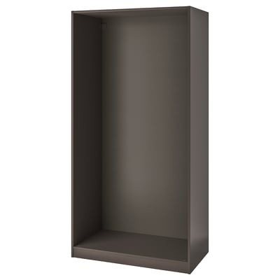 An empty black PAX wardrobe unit, a modular storage solution with a sleek, modern design, suitable for organising clothing and accessories.