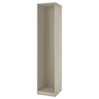 Beige ikea PAX wardrobe frame, rectangular, minimalist, hollow center.