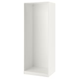 White ikea PAX wardrobe frame, rectangular, minimalist design.