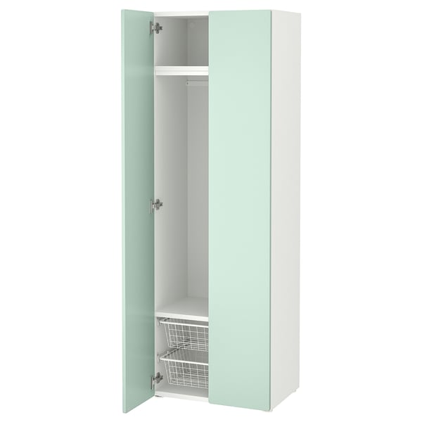 SMÅSTAD wardrobe, mint, slim design, adjustable shelves, safe rounded edges.