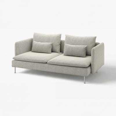 SÖDERHAMN sofa, grey, fabric, l-shaped, comfortable, modern design.