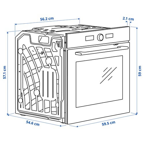 SPJUTBO True fan oven, added steam function Grill function/black IKEA 500