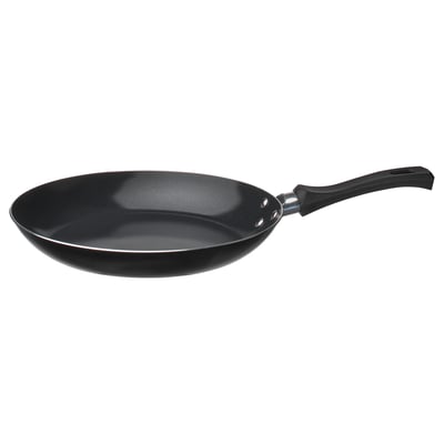 This image a black TAGGHAJ frying pan with a non-stick coating and an easy-grip handle.