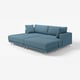 UPPÅKRA blue sectional sofa, modern design, with plush cushions and chrome legs.