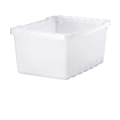 Plastic storage box UPPSNOFSAD for organising supplies, polypropylene, sturdy, stackable.