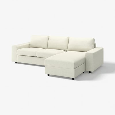 VIMLE 3-seat sofa with chaise longue, with wide armrests/Gunnared beige