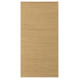 VOXTORP oak finish, rectangular cabinet door with integrated handles.