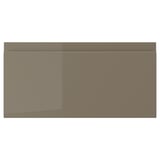VOXTORP drawer front, dark grey-brown, glossy, sleek, rectangular, easy-clean, modern design.