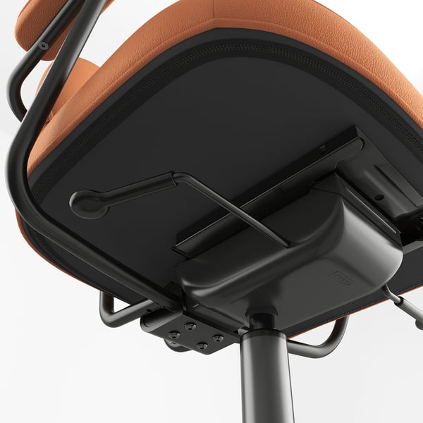 Ergonomsko podvozje stola: robustna kovinska podlaga, nastavljivi deli, oblazinjeni sedež.