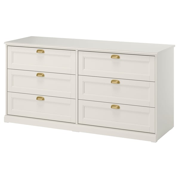 FÅGELFJÄLLET Predalnik s 6 predali, krem bela, 160x51x78 cm