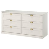 FÅGELFJÄLLET Predalnik s 6 predali, krem bela, 160x51x78 cm