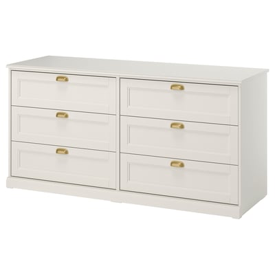 FÅGELFJÄLLET Predalnik s 6 predali, krem bela, 160x51x78 cm