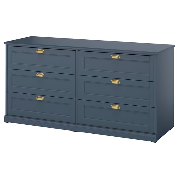 FÅGELFJÄLLET Predalnik s 6 predali, temna sivo modra, 160x51x78 cm
