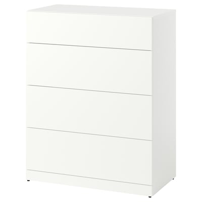 LASTARE Predalnik s 4 predali, bela, 80x42x100 cm
