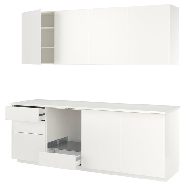 METOD Kuhinja, bela/Veddinge bela, 246x60x227 cm