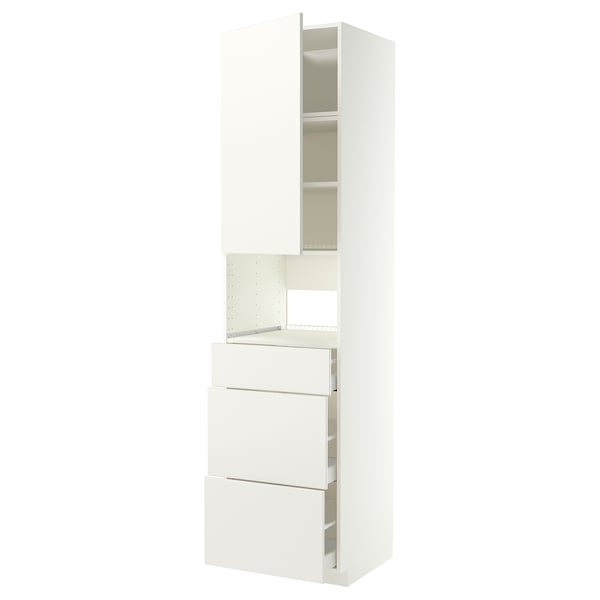 METOD / MAXIMERA Visoka omara za vgrad gspd aparate, bela/Veddinge bela, 60x60x240 cm