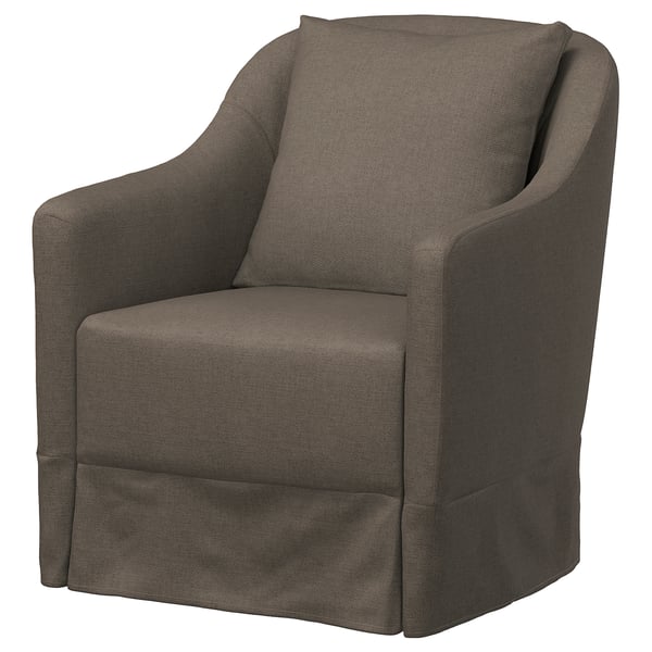 NORDKROKEN siv oblazinjeni naslanjač, reciklirana tkanina, elegantno in udobno.