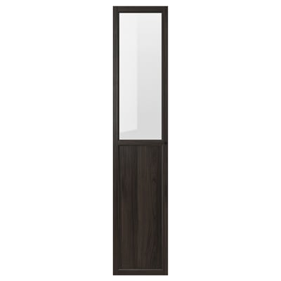 Črna ikea OXBERG steklena vrata za knjižno omarico, sodoben dizajn.
