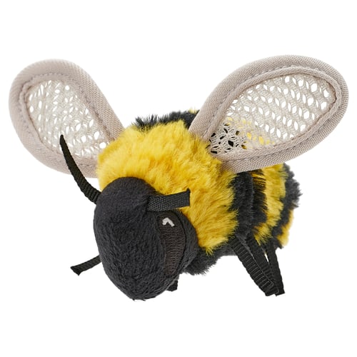 Čudovita rumeno-črna plišasta igrača čmrljev z zanko za pritrditev. Narejen iz recikliranega poliestra.