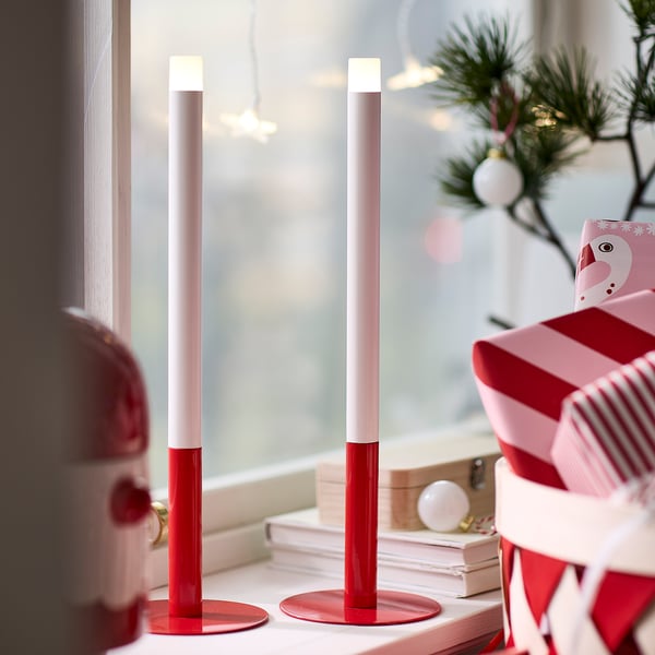 STRÅLA LED svečka, na baterije rdeča